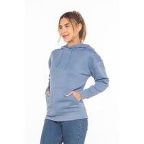 Casaco moletom canguru basic + azul M Casaco moletom canguru basic + azul M