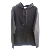 Casaco Moletom Casual Preto com Capuz Basic+ Confortável