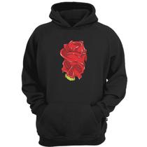 Casaco moletom caveira skull rosa red floral blusão de frio