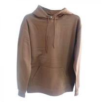 Casaco moletom com capuz marrom m - basic+