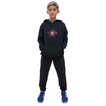 Casaco Moletom de Frio Infantil Menino Estampa Legendary Com Calça Lisa Costuras Reforçadas Macio