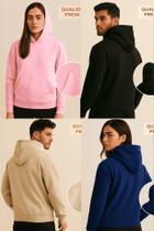 Casaco Moletom Flanelado com Capuz Canguru Unissex