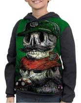 Casaco Moletom Infantil Caveira Luigi E Mario Zombie Casaco Moletom Infantil Caveira Luigi E Mario Zombie