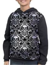 Casaco Moletom Infantil Caveiras Skull Mexicana Morte