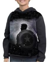 Casaco Moletom Infantil Escudo Do Capitão América