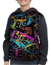 Casaco Moletom Infantil Fita K7 Music Life