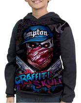 Casaco Moletom Infantil Graffiti Grafite Desenho Skull