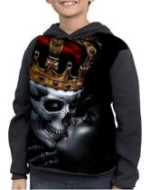 Casaco Moletom Infantil Rei Skull Caveira Coroa Ogabel