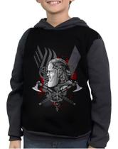 Casaco Moletom Infantil Série Logo Vikings Ragnar Lodbrok
