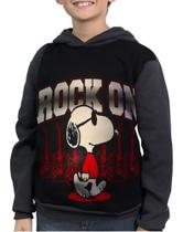 Casaco Moletom Infantil Snoopy Charlie Brown Rock On