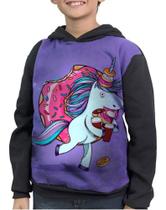 Casaco Moletom Infantil Unicórnio Com Rosquinhas