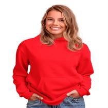 Casaco Moletom liso Masculino e Feminino blusa de frio Canguru-M006
