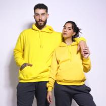 Casaco Moletom liso Masculino e Feminino blusa de frio Com Capuz Modelo Canguru -RM004