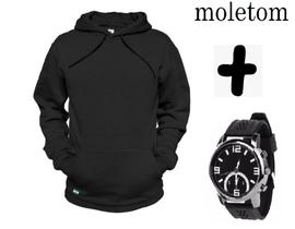 Casaco Moletom Masculino e Feminino liso blusa de frio Canguru Com Capuz + relógio Ponteiro RT11 Casaco Moletom Masculino e Feminino liso blusa de frio Canguru Com Capuz + relógio Ponteiro RT11