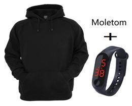 Casaco Moletom Masculino Feminino blusa de frio Com Capuz e bolso Canguru com relógio digital- K101 Casaco Moletom Masculino Feminino blusa de frio Com Capuz e bolso Canguru com relógio digital- K101