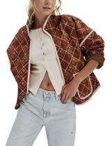 Casaco Omoone Cropped acolchoado acolchoado e cardigã para mulheres