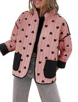 Casaco Omoone Cropped acolchoado acolchoado e cardigã para mulheres