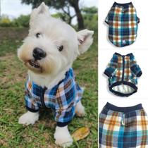 Casaco para Cachorros Flanelado Xadrez Azul Forrado Fleece Pelúcia -Roupa Pet Inverno Casaco para Cachorros Flanelado Xadrez Azul Forrado Fleece Pelúcia -Roupa Pet Inverno