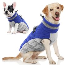 Casaco para cães AOFITEE Winter Reflective Impermeável Azul para Cães