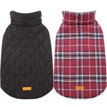 Casaco para cães Kuoser Warm Reversível Impermeável Inverno Vermelho S