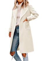 Casaco Pea Coat Tankaneo para mulher bordado de inverno com cinto