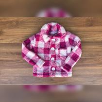 Casaco pelucia xadrez rosa Casaco pelucia xadrez rosa