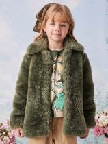 Casaco peludo botões animê