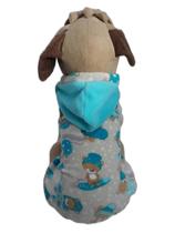 Casaco Pet Felpudo Azul Claro Ursinhos Com Capuz Tam G