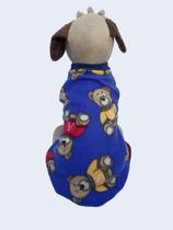 Casaco Pet Soft Felpudo De Ursinhos Blusa Azul Xpp