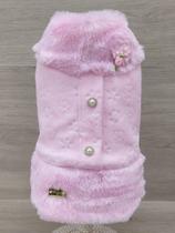 Casaco Plush e Pelúcia Rosa para cachorro e gato Tamanho:M Casaco Plush e Pelúcia Rosa para cachorro e gato Tamanho:M