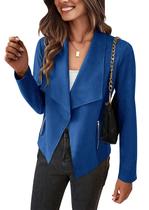 Casaco PRETTYGARDEN 2025 de Camurça Sintética Azul P Pequeno Casaco PRETTYGARDEN 2025 de Camurça Sintética Azul P Pequeno