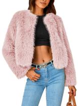 Casaco PRETTYGARDEN 2025 Inverno Pelúcia Curto Rosa Tamanho L Casaco PRETTYGARDEN 2025 Inverno Pelúcia Curto Rosa Tamanho L