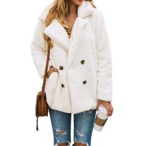 Casaco PRETTYGARDEN Sherpa Fleece Pele Sintética Branco M