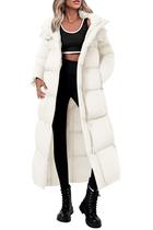 Casaco PRETTYGARDEN XXL Bege Longo com Capuz Jaqueta Puffer Casaco PRETTYGARDEN XXL Bege Longo com Capuz Jaqueta Puffer