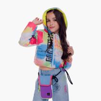 Casaco Puffer Estampa Tie Dye Com Capuz Mylu
