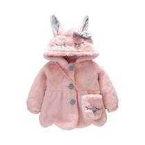 Casaco Quente De Inverno Para Menina Com Bolsa Transversal E Design De Laço Para Idades De 0 a 3 Casaco Quente De Inverno Para Menina Com Bolsa Transversal E Design De Laço Para Idades De 0 a 3