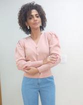 Casaco rose em tricot Casaco rose em tricot