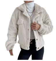 Casaco SANMU Plush Lapel Comfortable Leisure Jacket Casaco SANMU Plush Lapel Comfortable Leisure Jacket