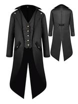 Casaco SIAEAMRG Renaissance Steampunk para meninos XL preto