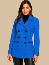 Casaco Sobretudo Blusa Moda Inverno Acinturado Botões Bolsos Pelinho Pelúcia Lã Luxo Atemporal Casual