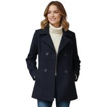 Casaco Sobretudo Facinelli Feminino Lã Batida Casaco Sobretudo Facinelli Feminino Lã Batida