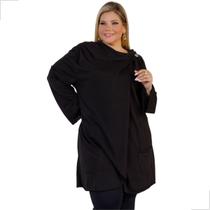 Casaco Sobretudo Feminino Lanzinha Plus Size Transpassado C/ Capuz