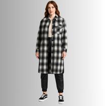 Casaco Sobretudo Feminino Xadrez -Enfim