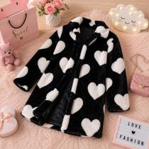 Casaco Sobretudo Infantil menina inverno Premium Cor:PretoTamanho:4Y Casaco Sobretudo Infantil menina inverno Premium Cor:PretoTamanho:4Y