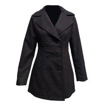 Casaco Sobretudo Lã Batida Feminino Botões Frontais E Bolsos