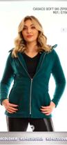 Casaco soft ski com com zíper cor verde Casaco soft ski com com zíper cor verde