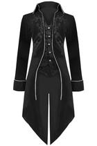 Casaco Steampunk medieval SIAEAMRG M Jaqueta gótica preta