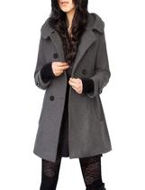 Casaco Tanming Wool Pea Coat Casaco com capuz para mulheres