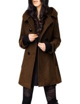 Casaco Tanming Wool Pea Coat Casaco com capuz para mulheres