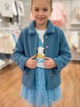 Casaco Teddy Com Bolsos Azul Dolce Momi Casaco Teddy Com Bolsos Azul Dolce Momi